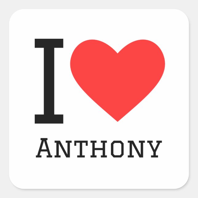 Pegatina Cuadrada I love anthony (Anverso)