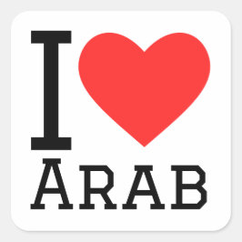 Pegatina Cuadrada I love arab