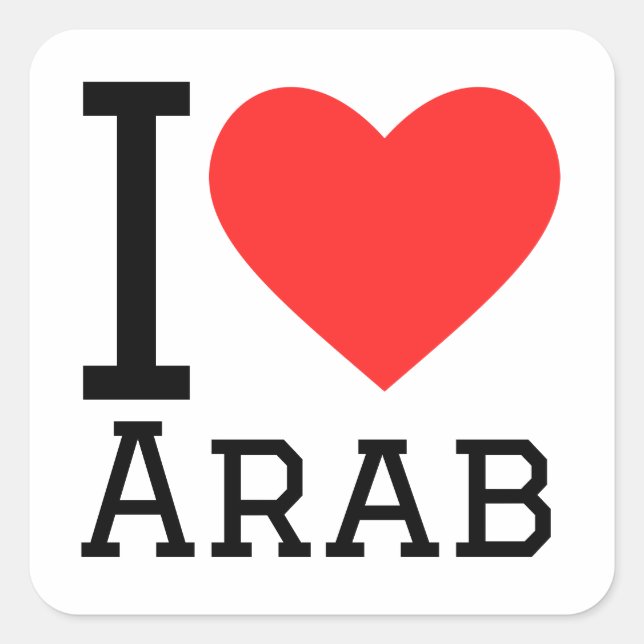 Pegatina Cuadrada I love arab (Anverso)