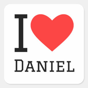 Pegatina Cuadrada I love daniel