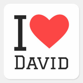 Pegatina Cuadrada I love david