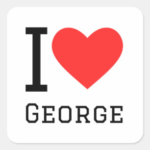 Pegatina Cuadrada I love george