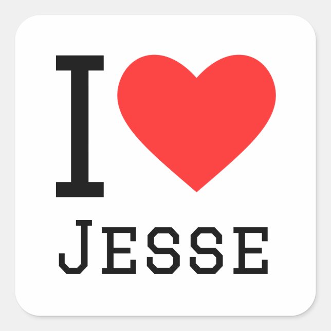 Pegatina Cuadrada I love jesse (Anverso)