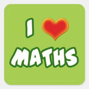 PEGATINA CUADRADA I LOVE MATHS - GREEN MODEL