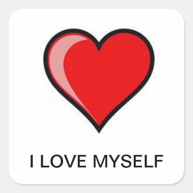 PEGATINA CUADRADA I LOVE MYSELF (Anverso)