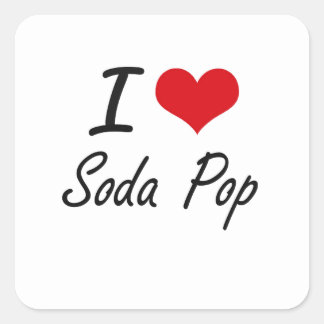 Pegatina Cuadrada I Love Soda Pop artistic design