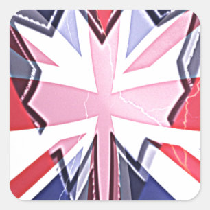 Pegatina Cuadrada "I love UK" Art Print