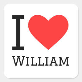 Pegatina Cuadrada I love william
