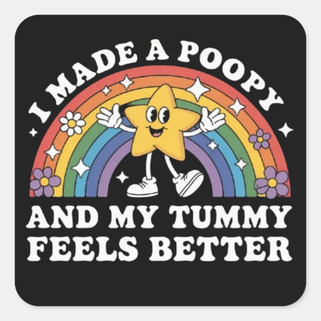 Pegatina Cuadrada I Made A Poopy Funny Inappropriate Vacation Swap  (Anverso)