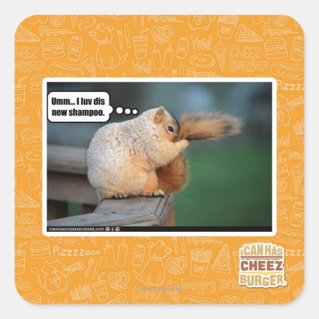 Pegatina Cuadrada I nuevo champú del luv SID (Anverso)