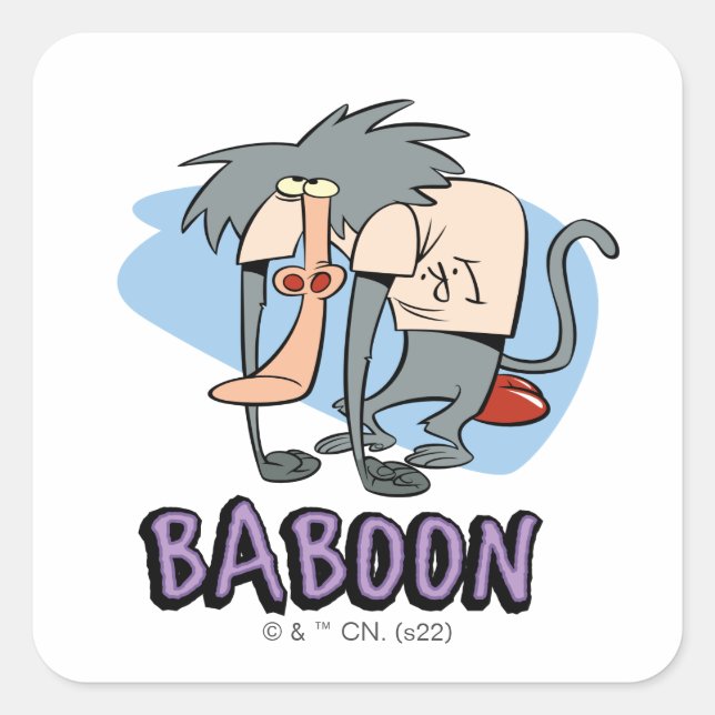 Pegatina Cuadrada I.R. Baboon Character Graphic (Anverso)