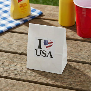 PEGATINA CUADRADA "I ❤️ USA"