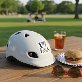 PEGATINA CUADRADA "I ❤️ USA"