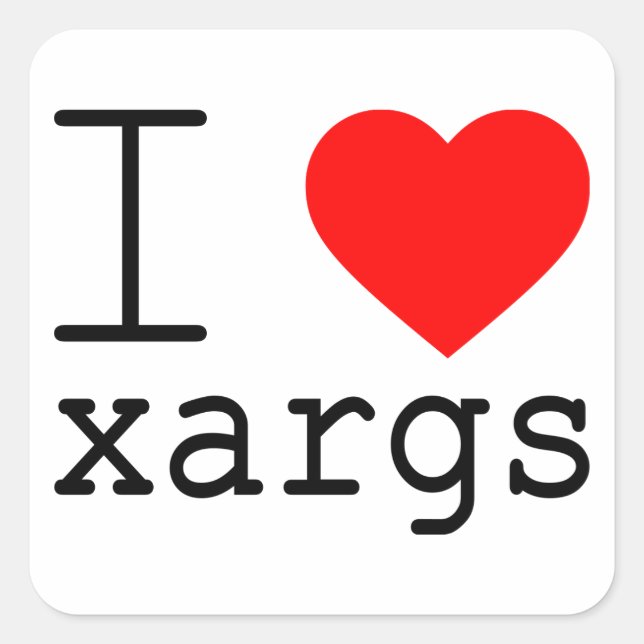Pegatina Cuadrada I ❤️ xargs stickers (Anverso)