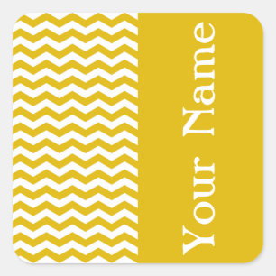 Pegatina Cuadrada Ibiza Sunset Wave Chevron con nombre