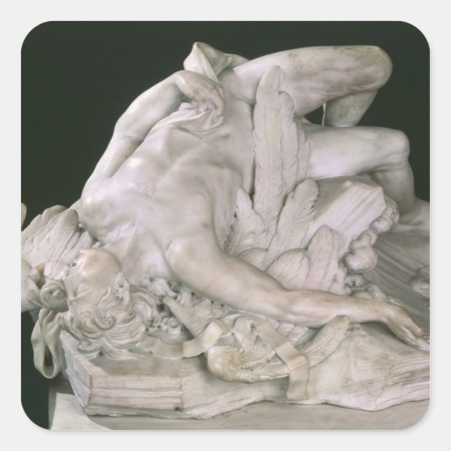 Pegatina Cuadrada Icarus Falling, 1743 (Anverso)