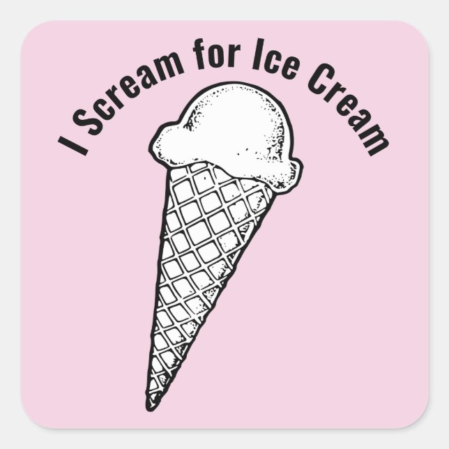 Pegatina Cuadrada Ice Cream Cone Design Vinyl Sticker (Anverso)