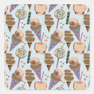 Pegatina Cuadrada Ice cream pattern   Lollies pattern   lollipop 25