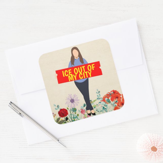 Pegatina Cuadrada Ice Out of My City Sticker (Sobre)