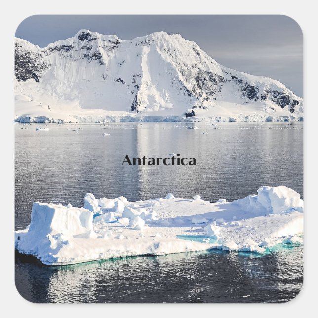 Pegatina Cuadrada Iceberg Antártica (Anverso)