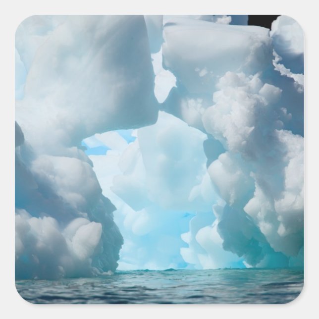 Pegatina Cuadrada Icebergs en la punta sur de Sud (Anverso)