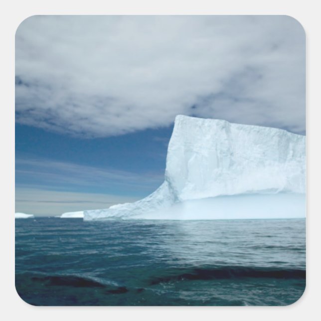 Pegatina Cuadrada Icebergs en la punta sur de Sud 2 (Anverso)