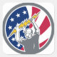 Pegatina Cuadrada Icono americano de la bandera de los E.E.U.U. del (Anverso)