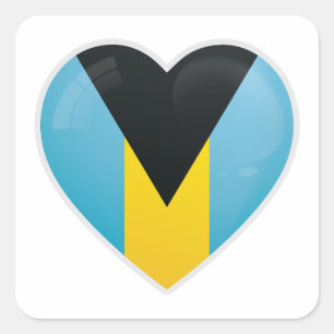 Pegatina Cuadrada Icono de amor de Bahamas