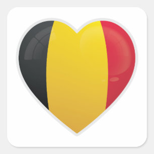 Pegatina Cuadrada Icono de amor de Bélgica