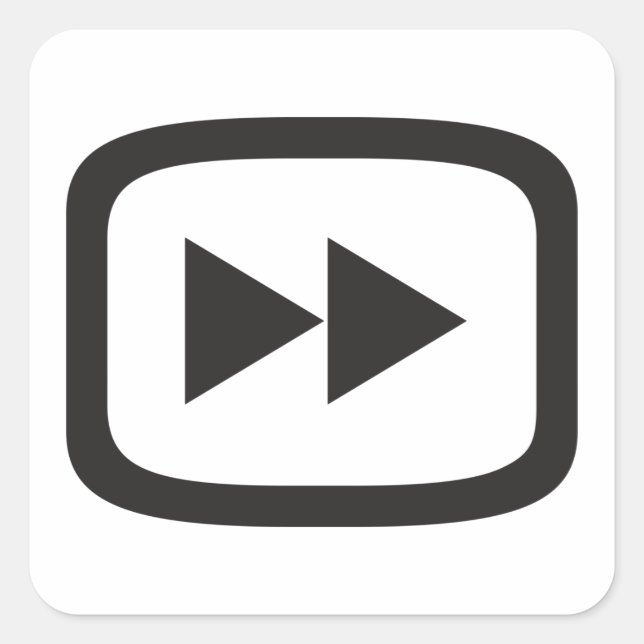 Pegatina Cuadrada Icono de avance rápido (Anverso)