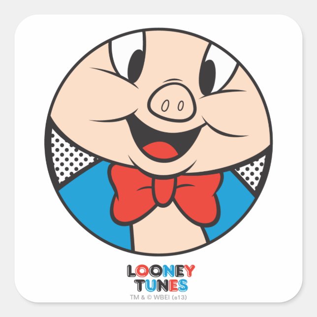 Pegatina Cuadrada Icono de Dotty Porky (Anverso)