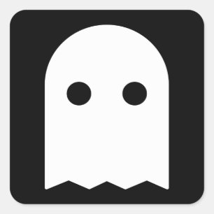 Pegatina Cuadrada Icono de fantasma