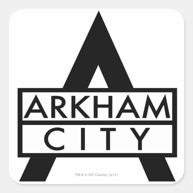 Pegatina Cuadrada Ícono de la ciudad de Arkham (Anverso)