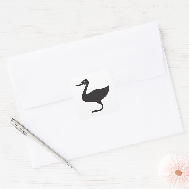 Pegatina Cuadrada Icono de pájaro negro (Subido por el creador)