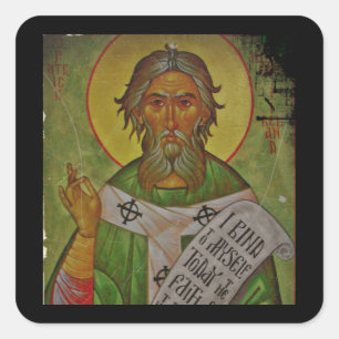 Pegatina Cuadrada Icono de San Patricio en verde
