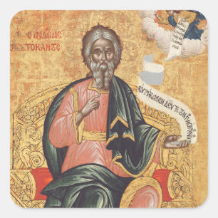 Pegatina Cuadrada Icono ortodoxo de San Andrés el Apóstol
