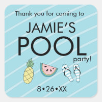 Iconos de verano de la fiesta de cumpleaños de Poo