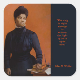 Pegatina Cuadrada Ida B. Wells Civil Rights Sufrage Leader Truth