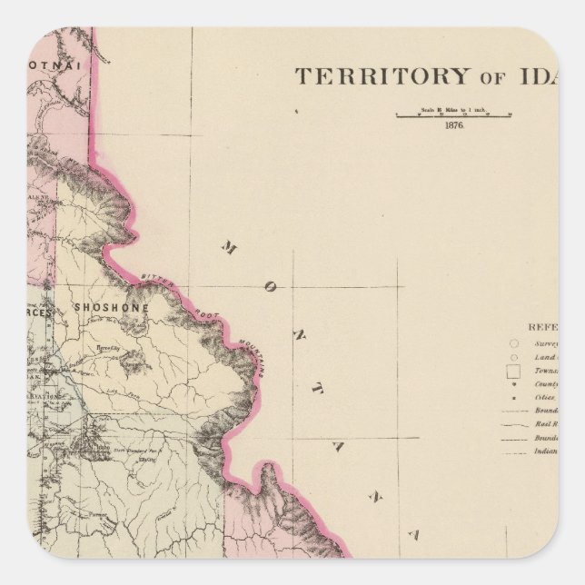 Pegatina Cuadrada Idaho (Anverso)