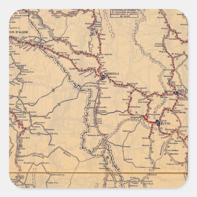 Pegatina Cuadrada Idaho 2 (Anverso)