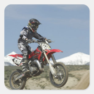 Pegatina Cuadrada Idaho, carreras de motocross, carreras de motocicl