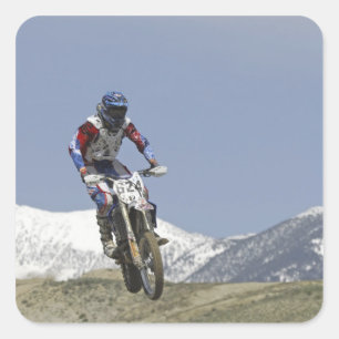 Pegatina Cuadrada Idaho, Carreras Motocross, Carreras de motocicleta