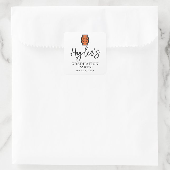 Pegatina Cuadrada Idaho State University Bold Bengala Logo (Bolso)