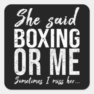 Pegatina Cuadrada Idea de regalo de deportes divertidos de boxeo