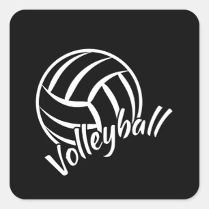 Pegatina Cuadrada Idea de regalo del equipo de voleibol playa