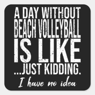 Pegatina Cuadrada idea de regalo divertida de voleibol playa