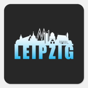 Pegatina Cuadrada Idea de regalo divertida en Leipzig Alemania City 