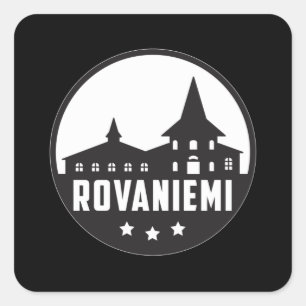 Pegatina Cuadrada Idea de regalo para Rovaniemi Finlandia City Skyli