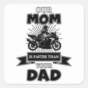 Pegatina Cuadrada Idea divertida de regalo de cosecha de motocicleta