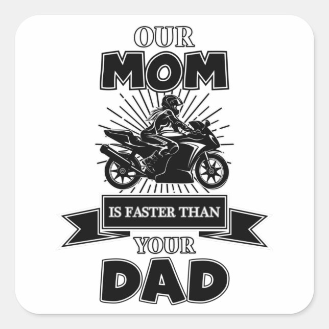 Pegatina Cuadrada Idea divertida de regalo de cosecha de motocicleta (Anverso)